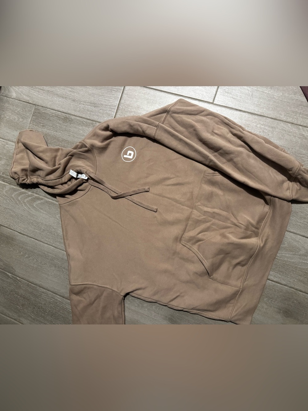 Brown Hooded BURN BOOT CAMP Pullover Sweatshirt with Small White Logo